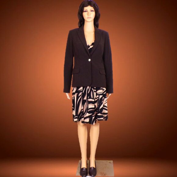CALVIN KLEIN size 8 chocolate-brown blazer polyester/rayon/spandx dry clean only - Picture 2 of 15